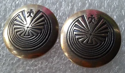 Vintage Sterling Silver Man Of The Maze Earrings Native American Man In The Maze • $44.99