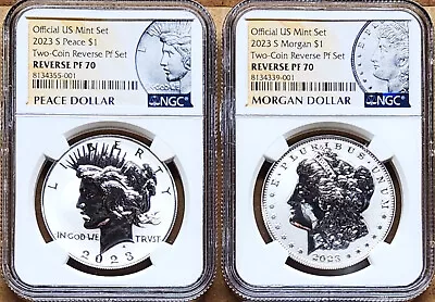 2023 S Reverse Proof Morgan And Peace Silver Dollar Set Ngc Rp 70 Mp • $348.60