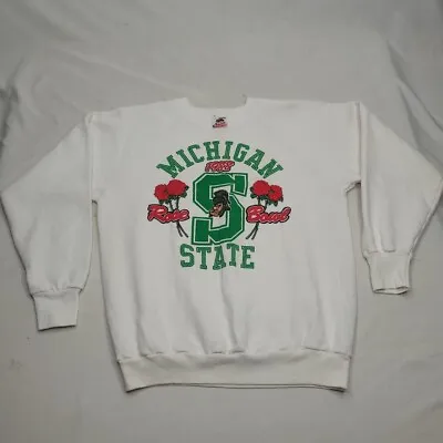 Vintage Michigan State University 1988 Rose Bowl Shirt MSU Size L Puffy Popcorn • $79.99