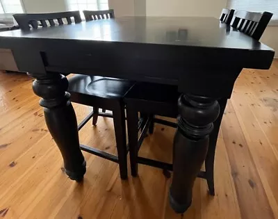 Kitchen Dining Table High Top Four Chairs (Black) From The Dump • $208