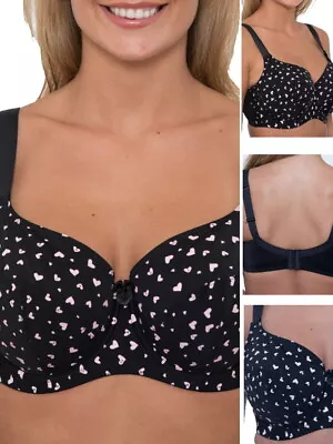 £14.95 • Buy Ladies Full Cup Bra Underwired Non Padded D-J Full Coverage Bras Lingerie