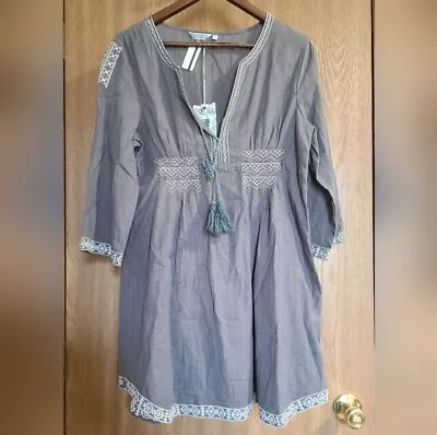 NWT Monoreno Embroidered Boho Sundress Short Dress Size Large • $25