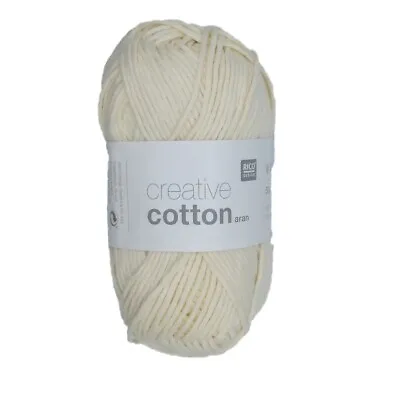 RICO DESIGN CREATIVE COTTON ARAN KNITTING YARN - 50g - ALL COLOURS • £2.39