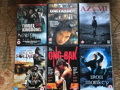 DVD Collection Martial Arts (x6) - 3 Kingdoms Unleashed Azumi One-Bak Iron + • £12