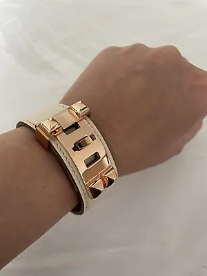 $990 • Buy Authentic Hermes CDC Bracelet In Nata Swift Leather