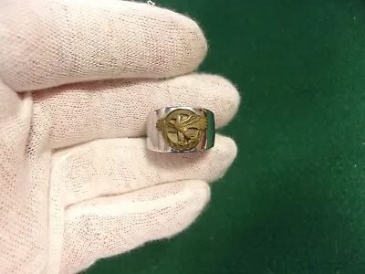 Rare Vtg Antique Stainless Steel & Brass Us Army Honorable Discharge Eagle Ring • $47.99