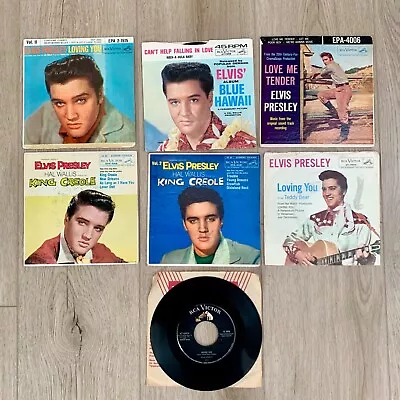 Lot of 7 Vintage ELVIS PRESLEY 45 RPM Vinyl Records • $24.99