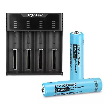 4x AAA Batteries ICR10440 3.7V 350mAh Rechargeable Li-ion & 2Slot AA AAA Charger • $48.31