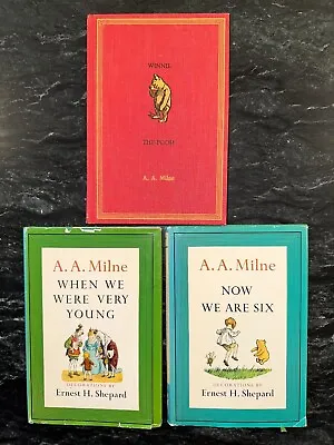 $19.99 • Buy Three Books A.a. Milne Hardcover Book Lot 1961 Winnie The Pooh Now We Are Six 