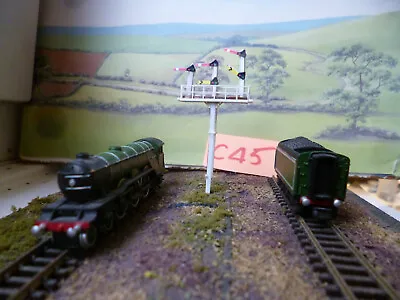 Railway Train N Gauge Signal UP Quad 3-WAY HOMEHOME/DIST-HOME/DIST SQ POST [C45] • £8.50