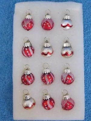 Set Of 12 Miniature Glass Ball Christmas Ornaments • $11.99