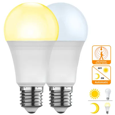 E26/E27 LED Light Bulbs Radar Dusk To Dawn Motion Sensor Bulb Lamp Lighting 1-5X • £7.79