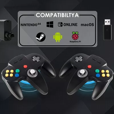 Wireless 2.4G N64 Controller Game Pad Joystick For N64 Game System/Switch PC Mac • $44.99
