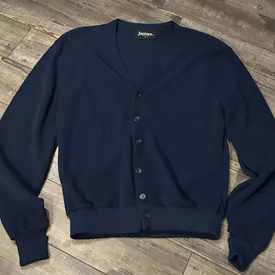 Vintage Jantzen Cardigan Sweater Mens Size Large Blue Made USA Mr.Rogers • $25