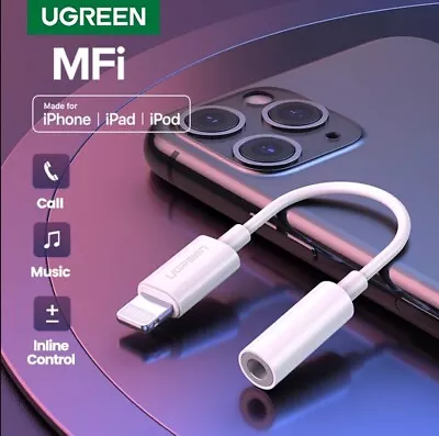 Ugreen Lightning Audio Adapter AUX Headphone Jack Cable IPhone 14 Pro 13 IPad • $25.95