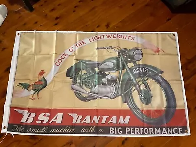 BSA Bantam British Motor Cycle BSA Motor Cycle Mancave Flag Poster Wall Hanging  • $42