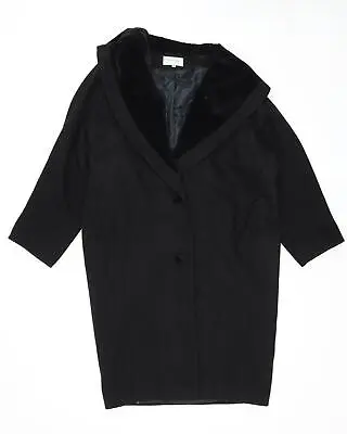 Miss Selfridge Womens Black Overcoat Coat Size 10 Button • £7