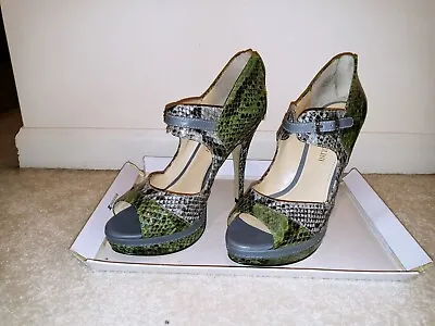 Enzo Angiolini Leather Snakeskin Print Heels • $24.99