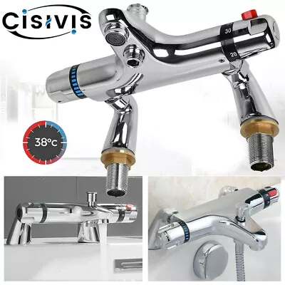 £35.59 • Buy Chrome Bathroom Thermostatic Bath Shower Mixer Taps Deck Mounted Valve Bar Tap
