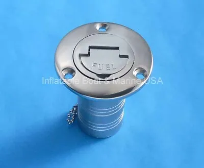 Boat Deck Fill / Filler Keyless Cap -1 1/2 - Fuel Marine 316 Stainless Steel • $29.50