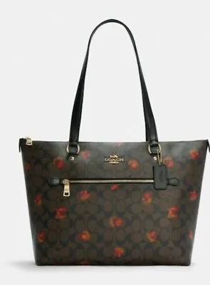 $350 COACH Gallery Tote In Signature Canvas With Pop Floral Print  NWT! • $165