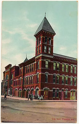 1907-1915 Franklin PA Postcard City Hall Venango Co Pennsylvania Weiler RARE DB • $20