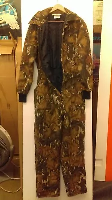 Vintage Mossy Oak Fall Foliage Coveralls Large Light Quilted • $40