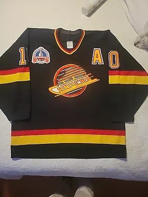 Pavel BURE CCM L VANCOUVER CANUCKS HOCKEY JERSEY STANLEY CUP PATCH ALL SEWN • $180