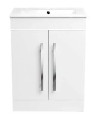 Bathroom Cabinet Vanity Unit Sink Basin Storage Ceramic White 600 Mm Furniture • £143.99