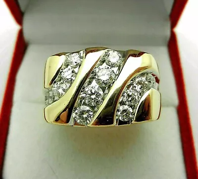 1CT Round Cut Natural Moissanite Engagement Men's Ring 14K Yellow Gold Plated • $120.51