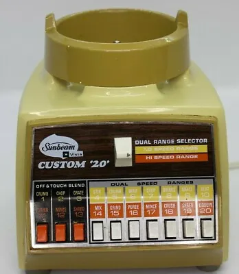 Sunbeam Custom 20  10 - Speed Blender Model # 777 Motor Base Only 1970's Yellow • $14.99