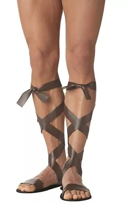 Roman Greek God Adult Egyptian Mens Warrior Sandals Shoes Costume Accessory • $17.61