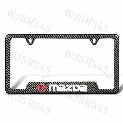 New For MAZDA Carbon Fiber Look License Plate Frame Laser Style Logo ABS X1 • $10.99