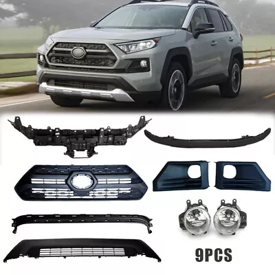 Front Grille W/ Bracket Absorber Fog Light Kit For 2019-21 Toyota Rav4 Adventure • $284.99