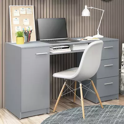 Modern Office Desk With Drawers 53 Inch Study Desk For Home Office PC Table  • $230.74
