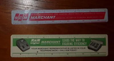 Lot Of 2 Vintage Plastic Rulers – SCM Marchant Company - 1961 & 1964 • $4.99