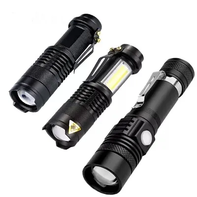 LED Flashlight 2000LM Q5 Mini LED Flashlight COB Torch AA/14500 Adjustable Zoom  • $9.25