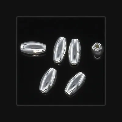 12 Sterling Silver Oval Rice Spacer Beads 3x6mm #51599 • $6.79