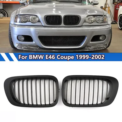 Matte Black Front Kidney Grille Grill For BMW E46 325CI 330CI Coupe 1999-2002 • $36.99