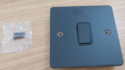 £3.95 • Buy Single Light Switch Socket Plug Backplate Matt Black 1 Gang 1 Way 10Amp