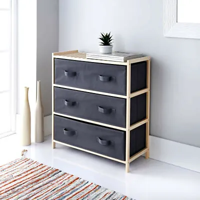 Fabulous Addis 3 Drawer Canvas Unit Elegant Storage Space To Your Home *NEW* • £36.99