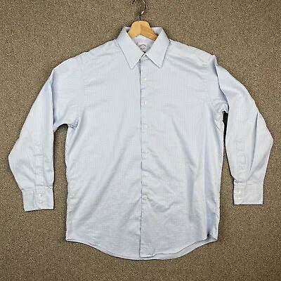 Vintage Brooks Brothers Shirt Men 16-33 XL Blue Check Button Down USA Made Dress • $23.99