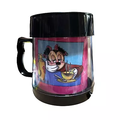 Vintage Disney Minnie Mouse Plastic Travel Coffee Cup Mug Lid Handle • $19