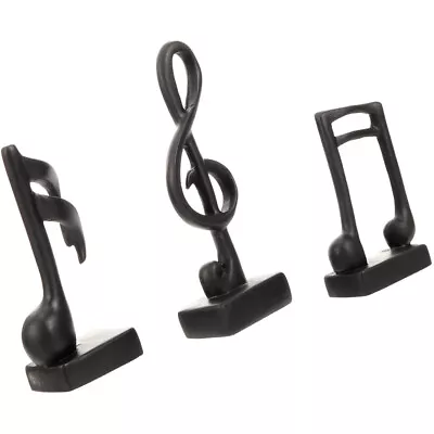  3 Pcs Resin Musical Note Shape Ornaments Small Statue Room Decoration • £12.98