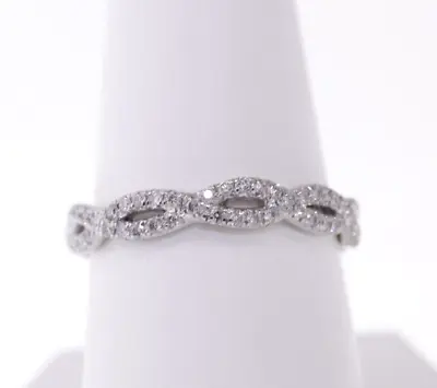 VERRAGIO 18k White Gold 0.55ctw Diamond Eternity Twist Band ETERNA-4017 • $1832