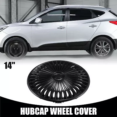 Fits 14  Universal Car Hubcap Wheel Cover Replaces Tire Rim Cap Cover Black • $110.06