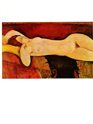1970 Vintage MODIGLIANI  RECLINING NUDE (LE GRAND NU)  COLOR Offset Lithograph • $12