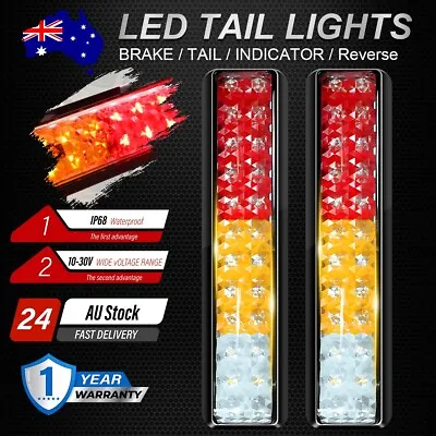 $22.99 • Buy 2PCS LED Tail Lights Stop Indicator Reverse Ute Trailer Caravan Truck Boat Lamp