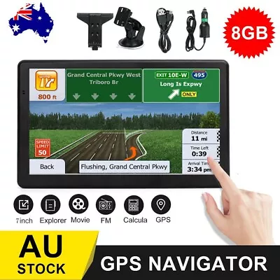 7'' Touch Screen Portable Truck Car GPS Navigation Lifetime Free AU Map Updates • $67.99