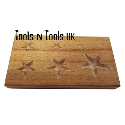 Star Shape Wood Dapping Block Jewelry Metal Wooden Forming Shaping Tool 7 Sizes • £17.80